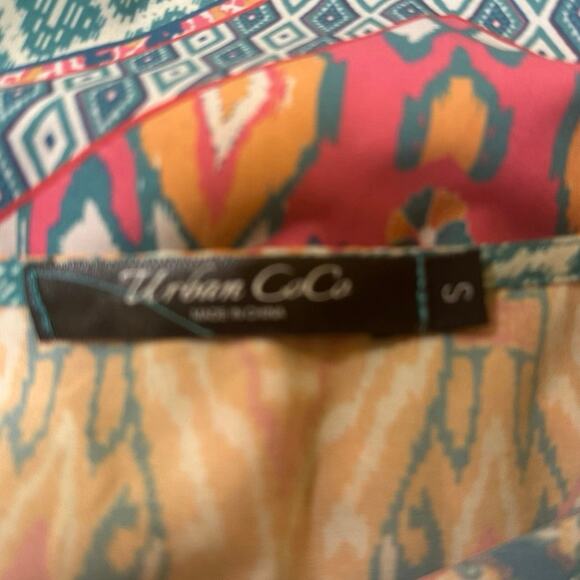 Urban Coco Teal Green Boho Dress Sz. L - Picture 3 of 4